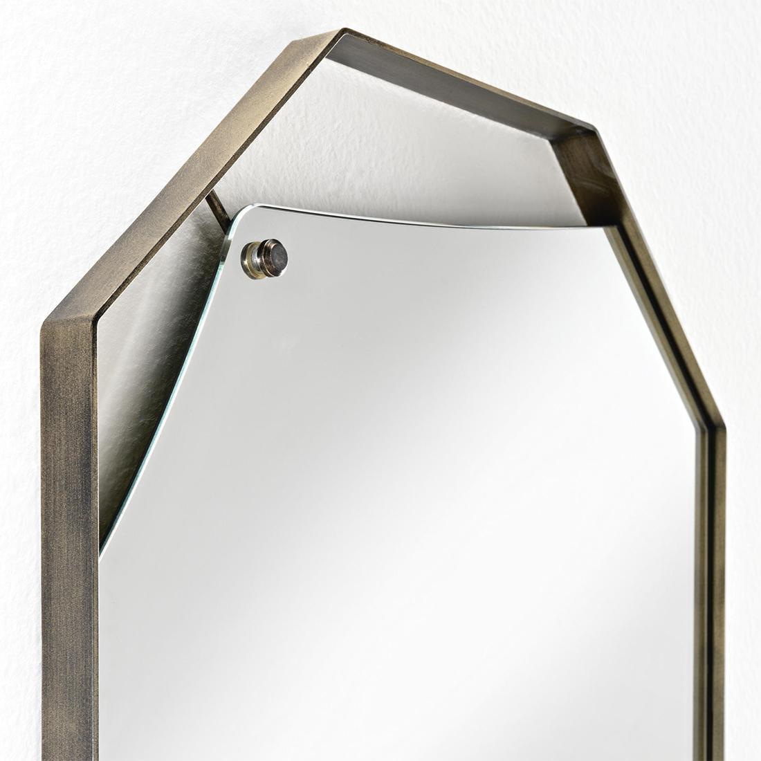 Cuadro Espejo Rectangular con Latón Vintage Biselado en venta