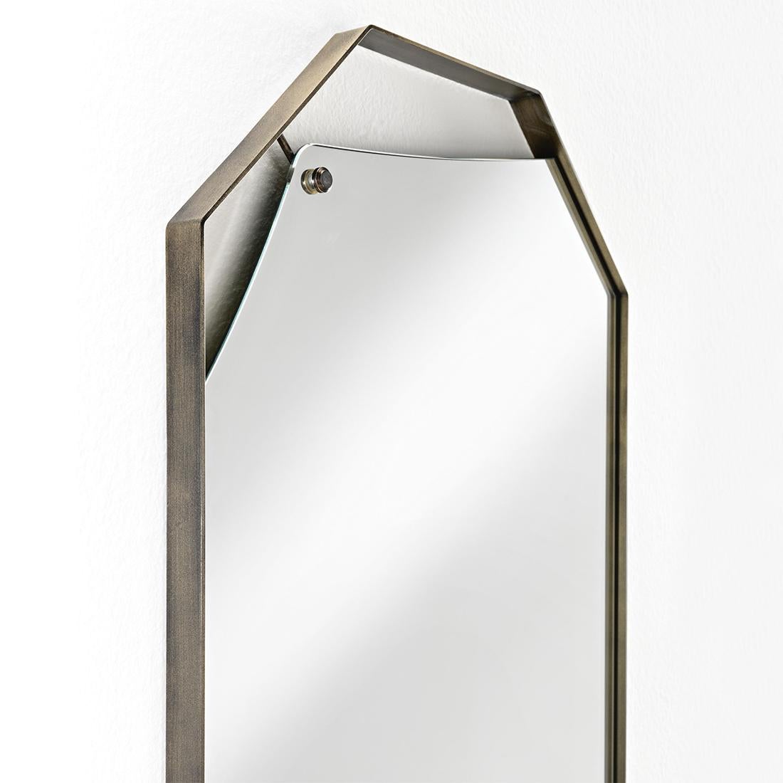 Cuadro Espejo Rectangular con Latón Vintage en Nuevo estado para la venta en Paris, FR