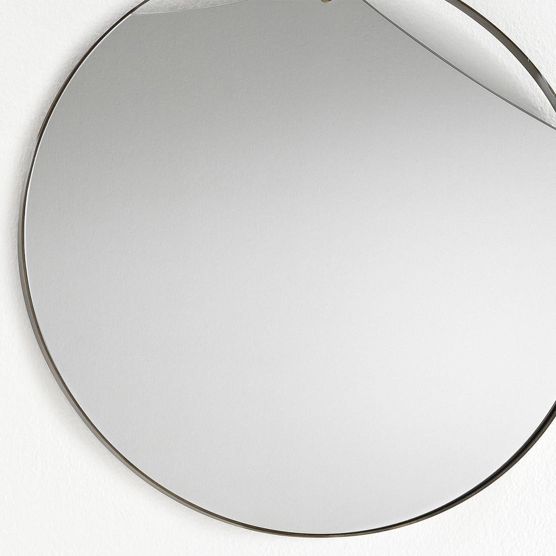 Miroir rond à cuadro avec laiton vintage Neuf - En vente à Paris, FR