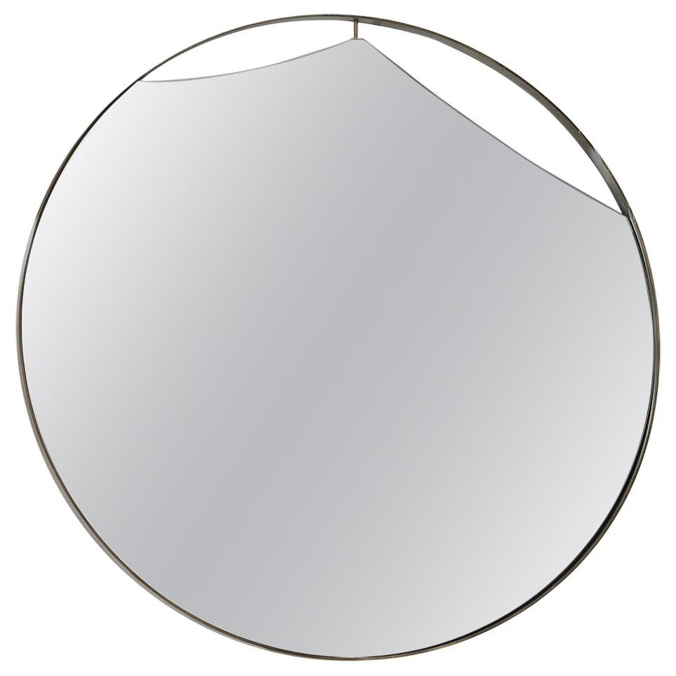 Miroir rond à cuadro avec laiton vintage