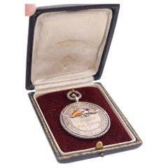 CUBA 1951 Nautical Club San Sebastian Médaille de régate émaillée en argent massif