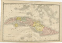 Cuba Antique Railroad Map c.1888 – The Pearl of the Antilles, Towns