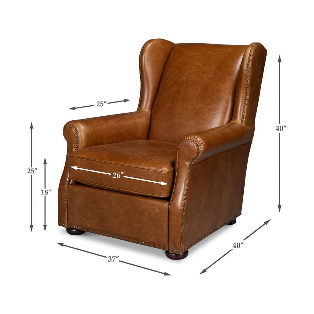 Cuba Brown Classic Leather Armchair For Sale 5