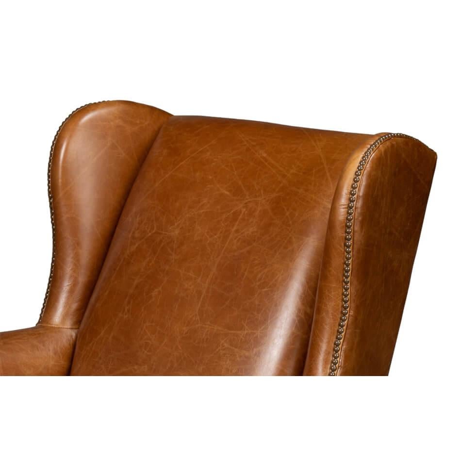 Cuba Brown Classic Leather Armchair For Sale 1