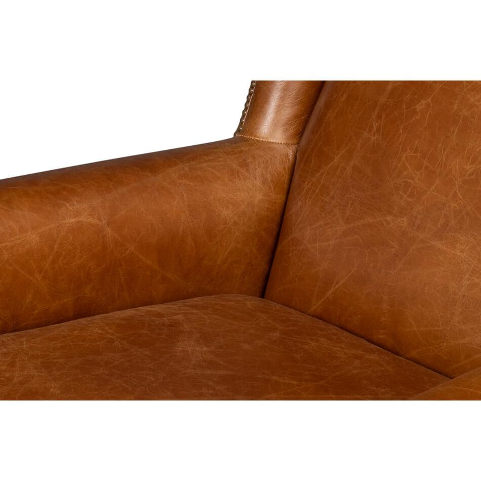 Cuba Brown Classic Leather Armchair For Sale 3