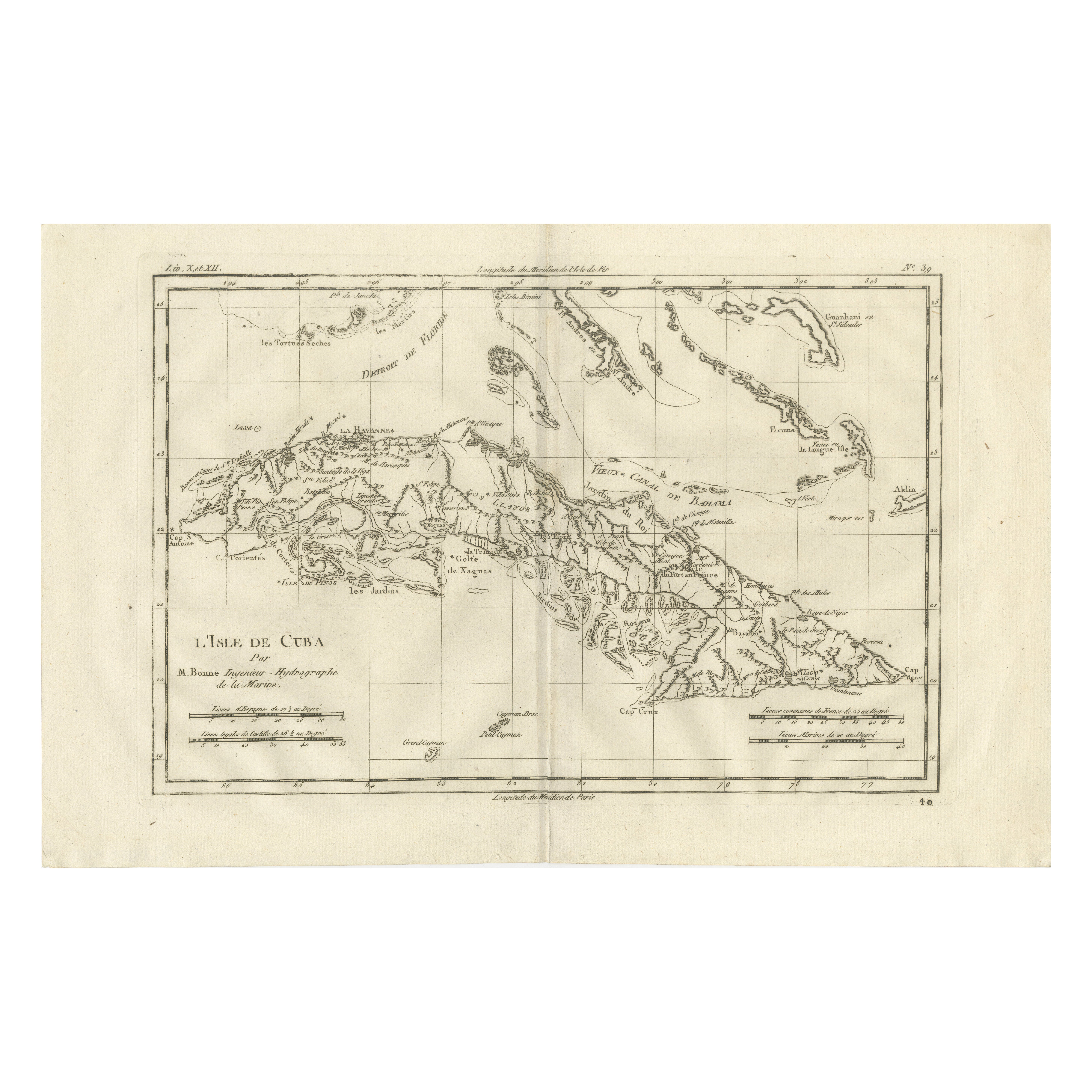 Cuba – Enlightenment Island Map by Rigobert Bonne, c.1780