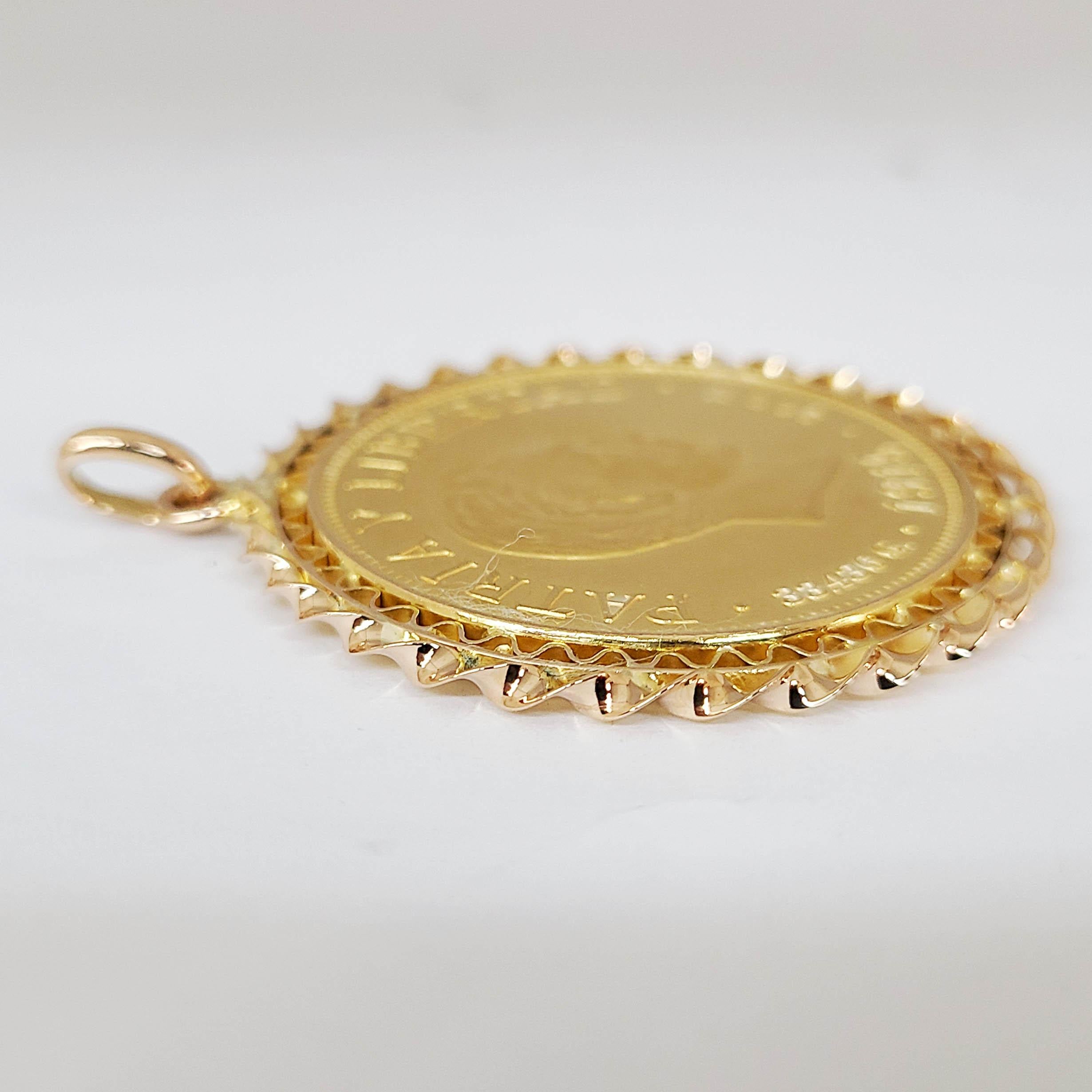 gold peso pendant