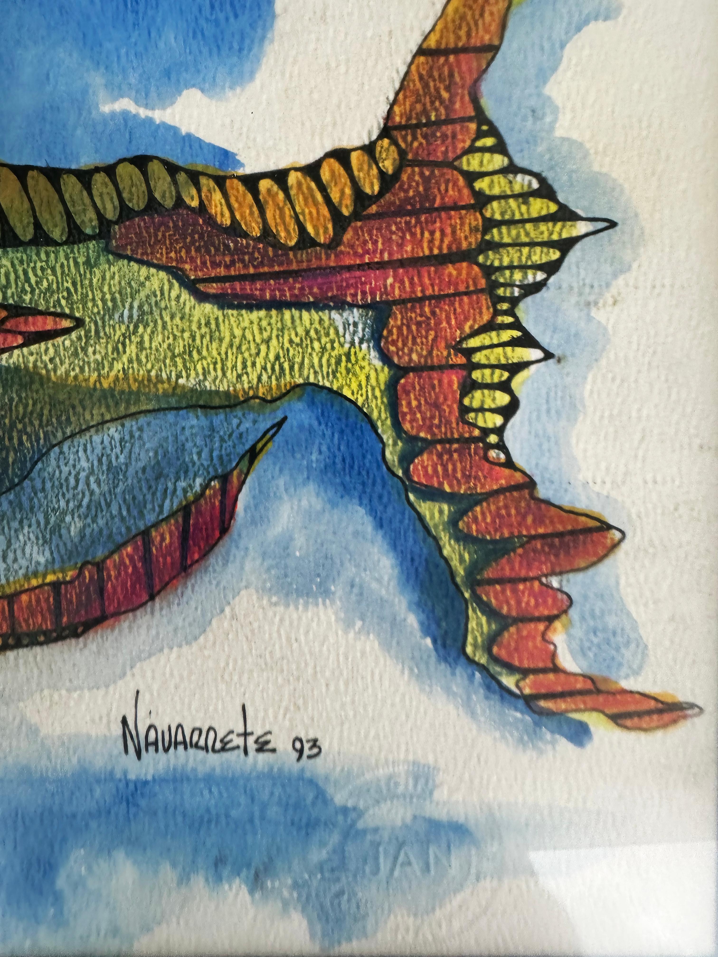 Aquarelle de l'artiste cubano-américain Juan Navarette « Fish #6 » Bon état - En vente à Miami, FL