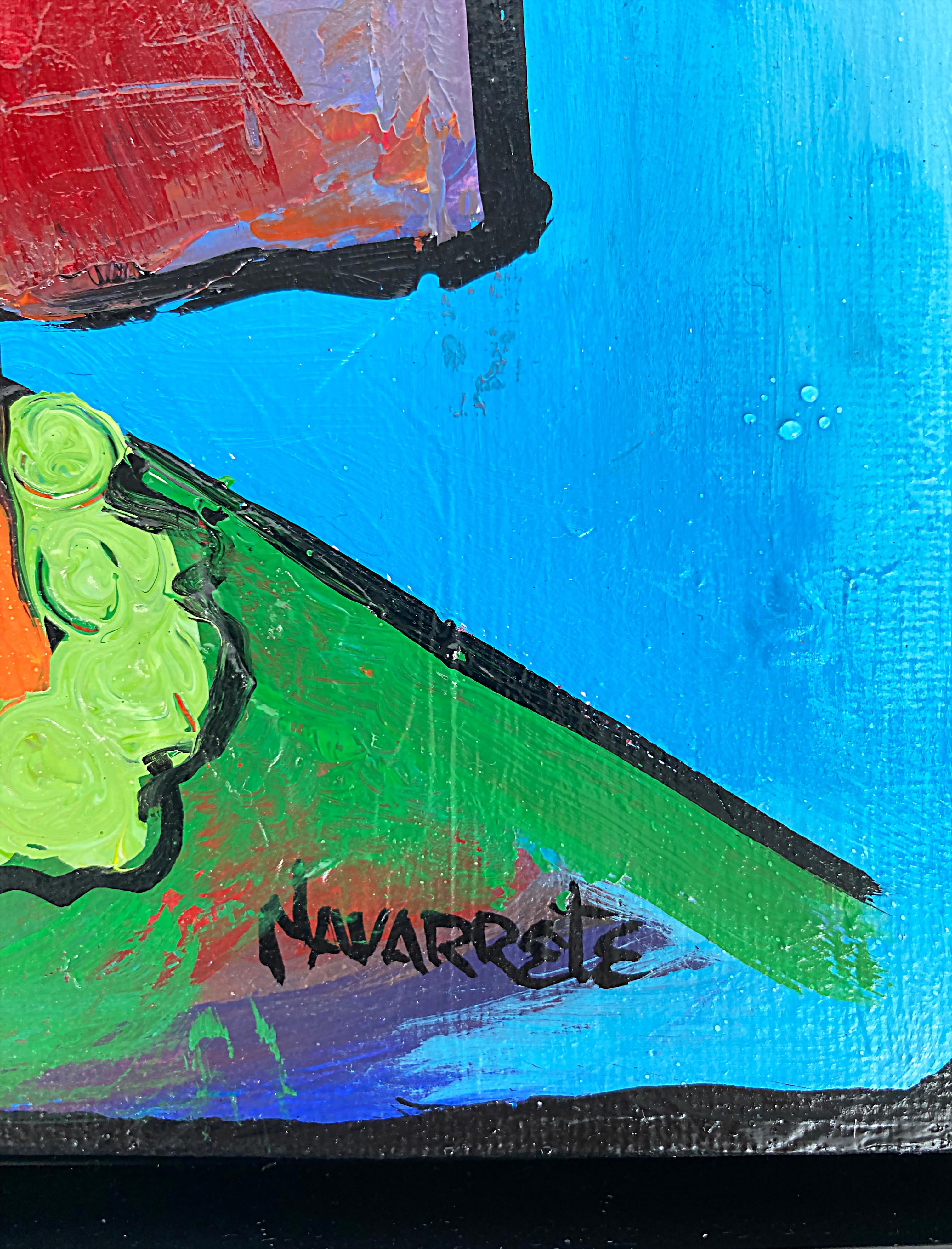 Americano Artista cubano-americano Juan Navarrete Pittura astratta Donna con capelli rossi, 2022 in vendita