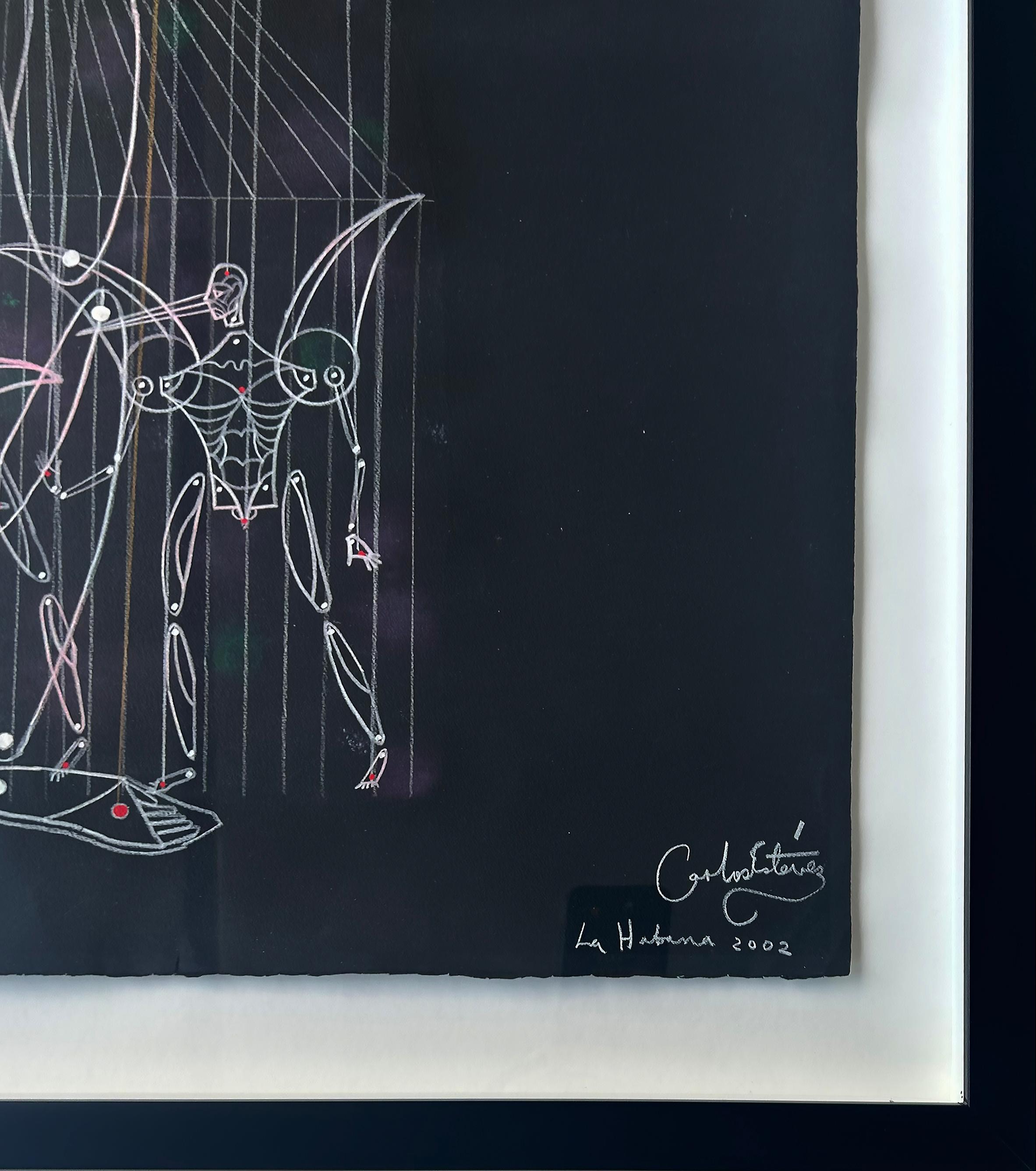 Disegno a tecnica mista dell'artista cubano Carlos Estevez, L'Avana, firmato in vendita 5