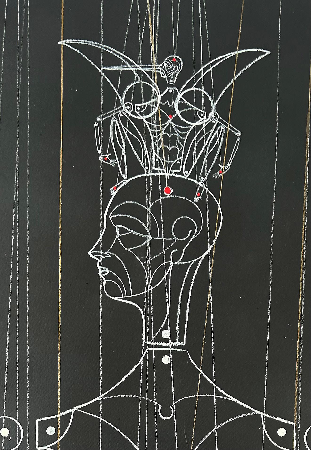 Cubano Disegno a tecnica mista dell'artista cubano Carlos Estevez, L'Avana, firmato in vendita