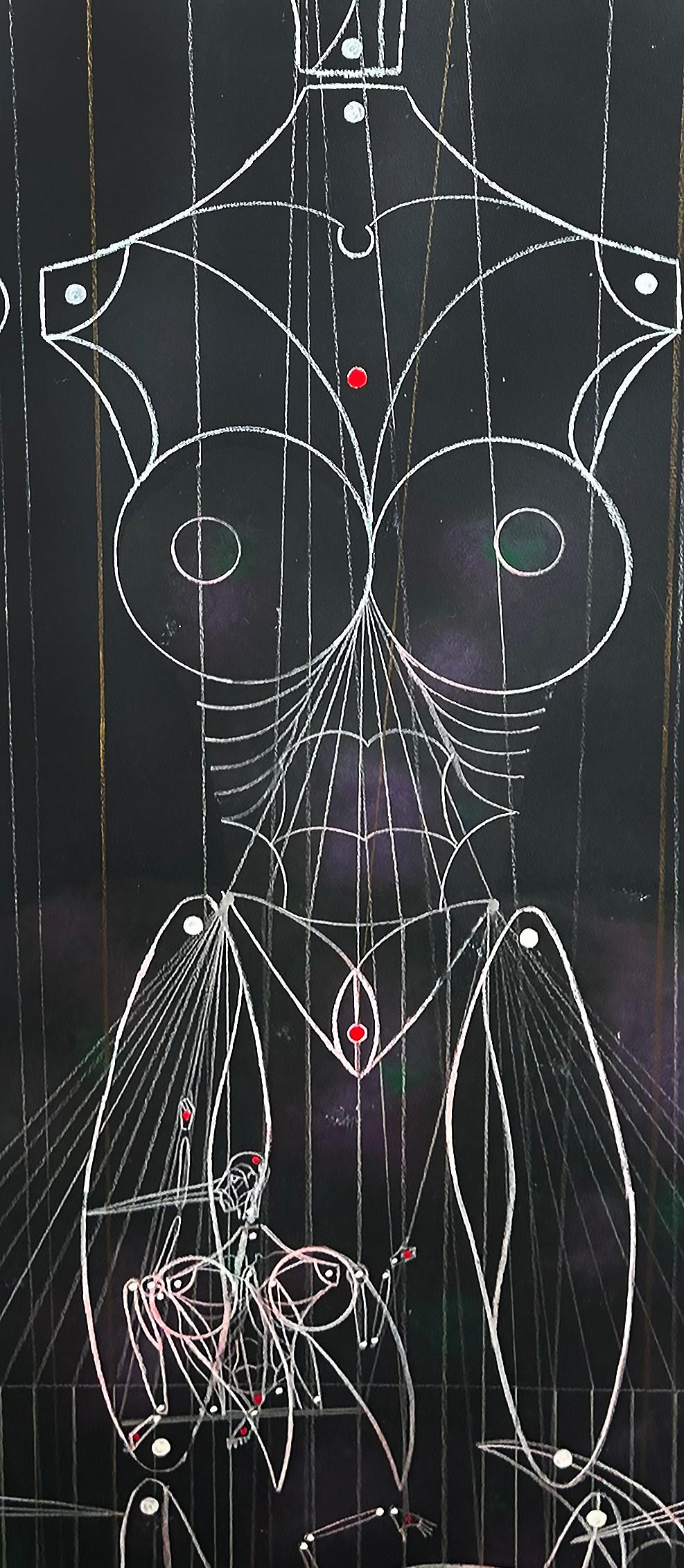 XXI secolo e contemporaneo Disegno a tecnica mista dell'artista cubano Carlos Estevez, L'Avana, firmato in vendita