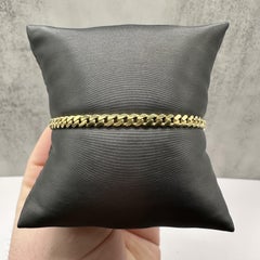 Cuban Bracelet 14kt Yellow Gold 7.375in 3.9mm 8.3g Solid New