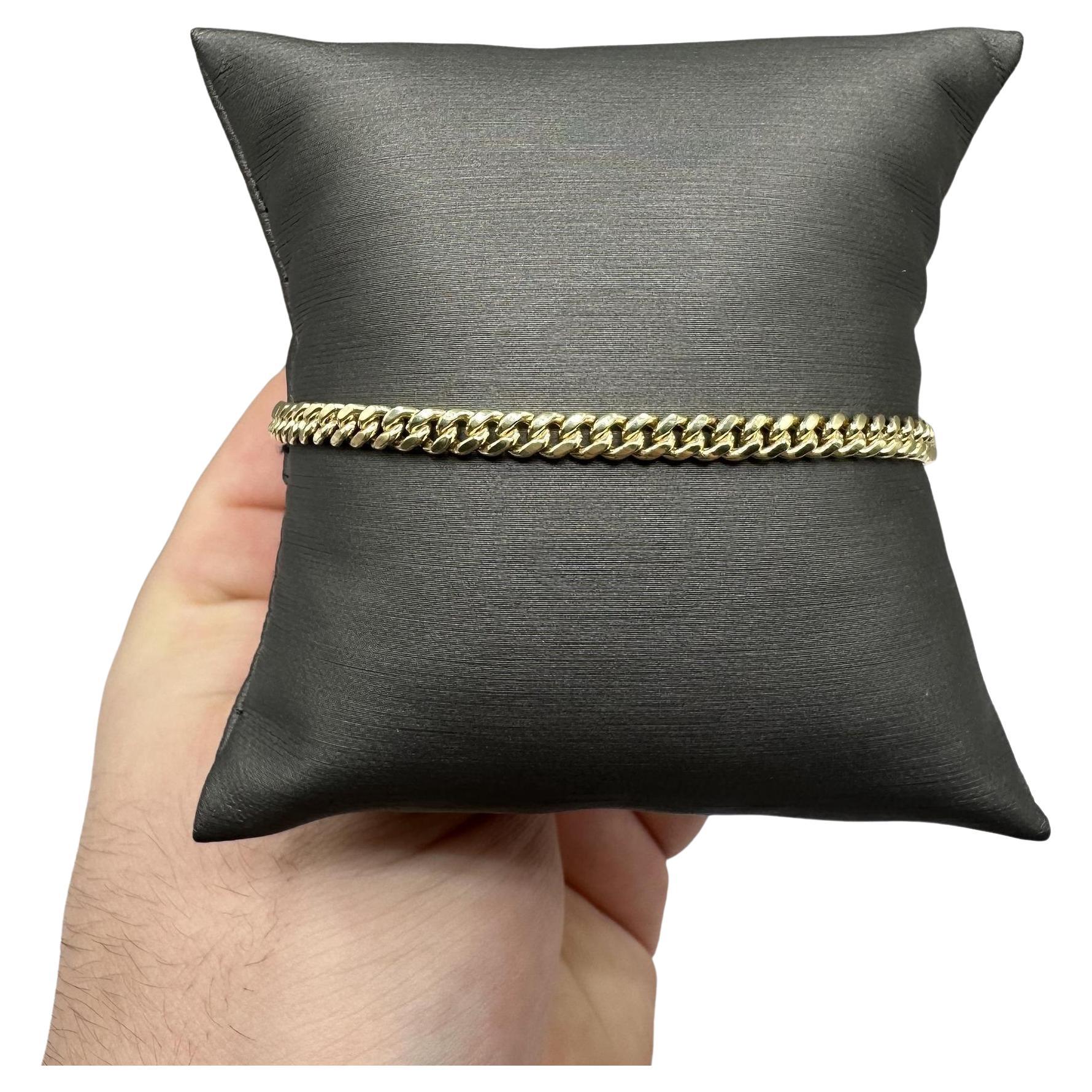 Cuban Bracelet in 14kt Yellow Gold – 8in, 3.8mm, 3.53g, New For Sale