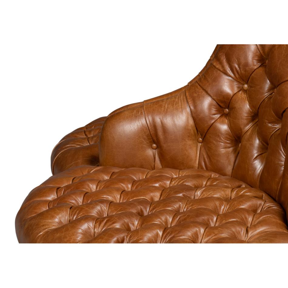 Cuban Brown Four-Sided Lobby Sofa For Sale 2