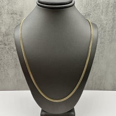 Cuban Chain Necklace 14kt Yellow Gold 22in 2.5mm 11.4g New