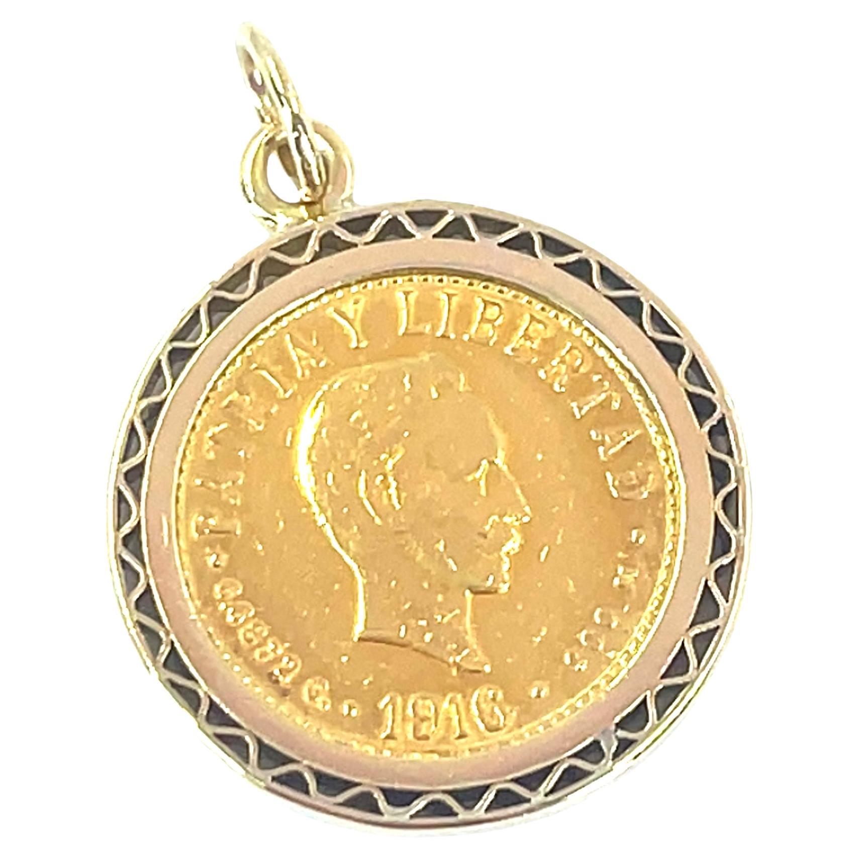 Cuban Coin Charm Pendant