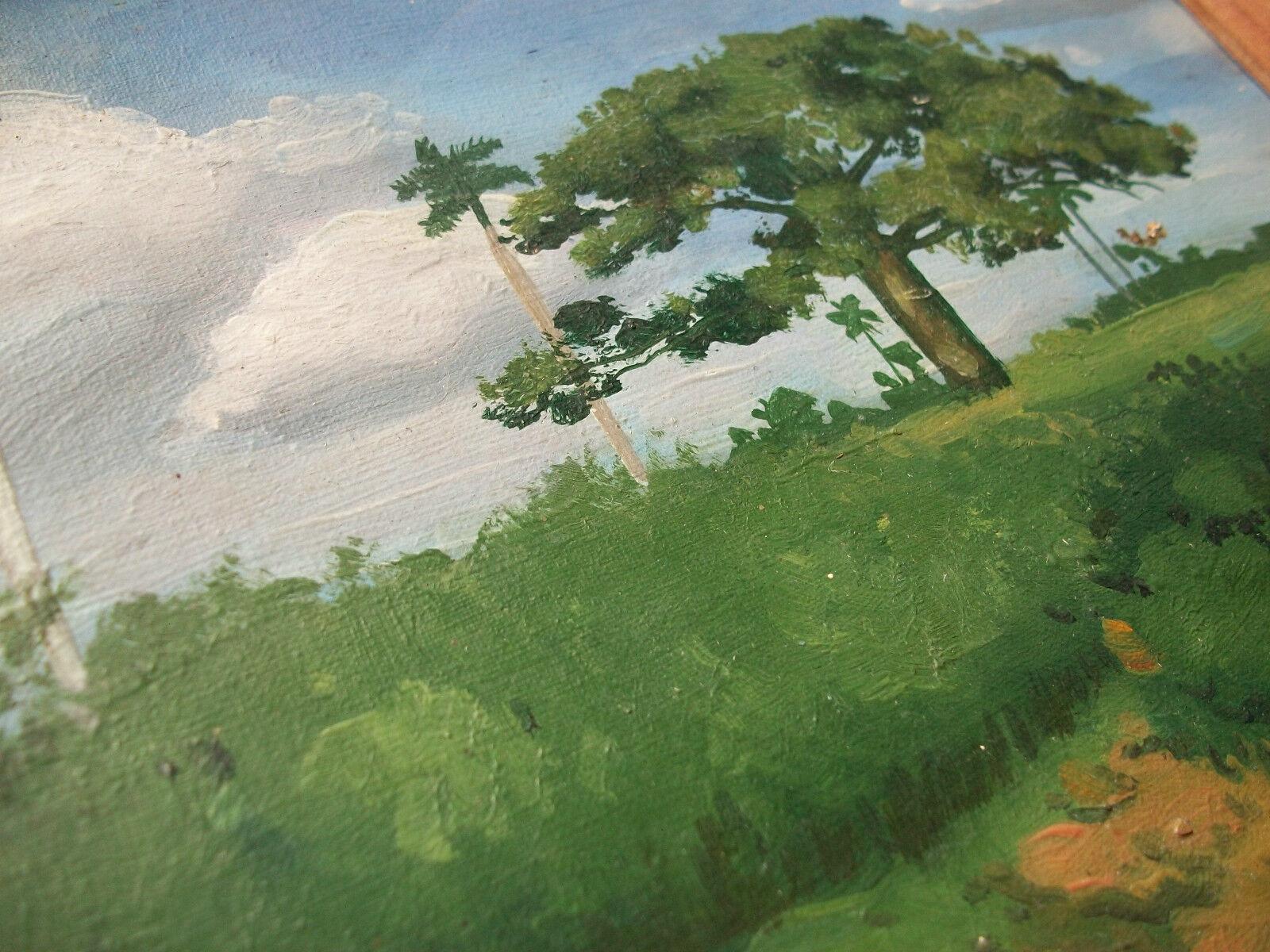 Hand-Painted Cuban Contemporary Landscape Oil Painting on Canvas - Unsigned - Late 20th C. For Sale