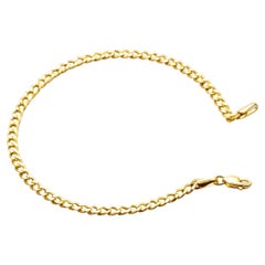 Cuban Curb Bold Link Chain Bracelet Solid Gold Minimalist Handmade 14 Karat