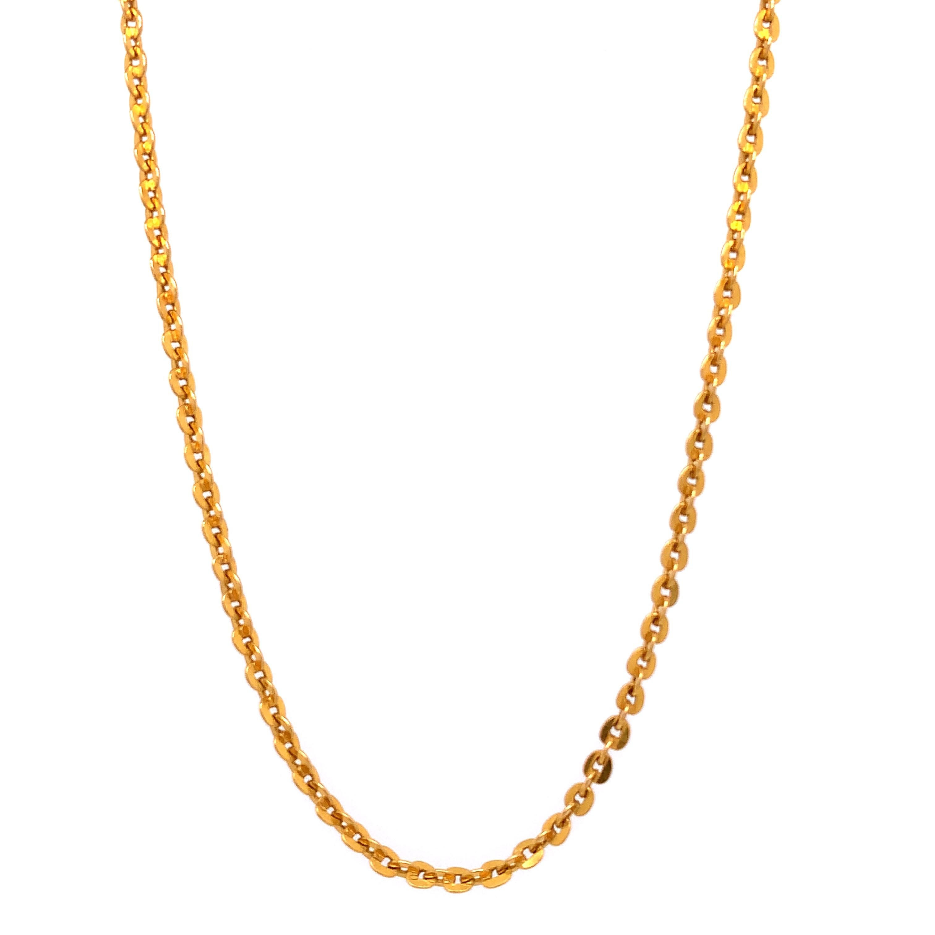 Moderne Collier à maillons cubains à ancre en or jaune 22 carats en vente