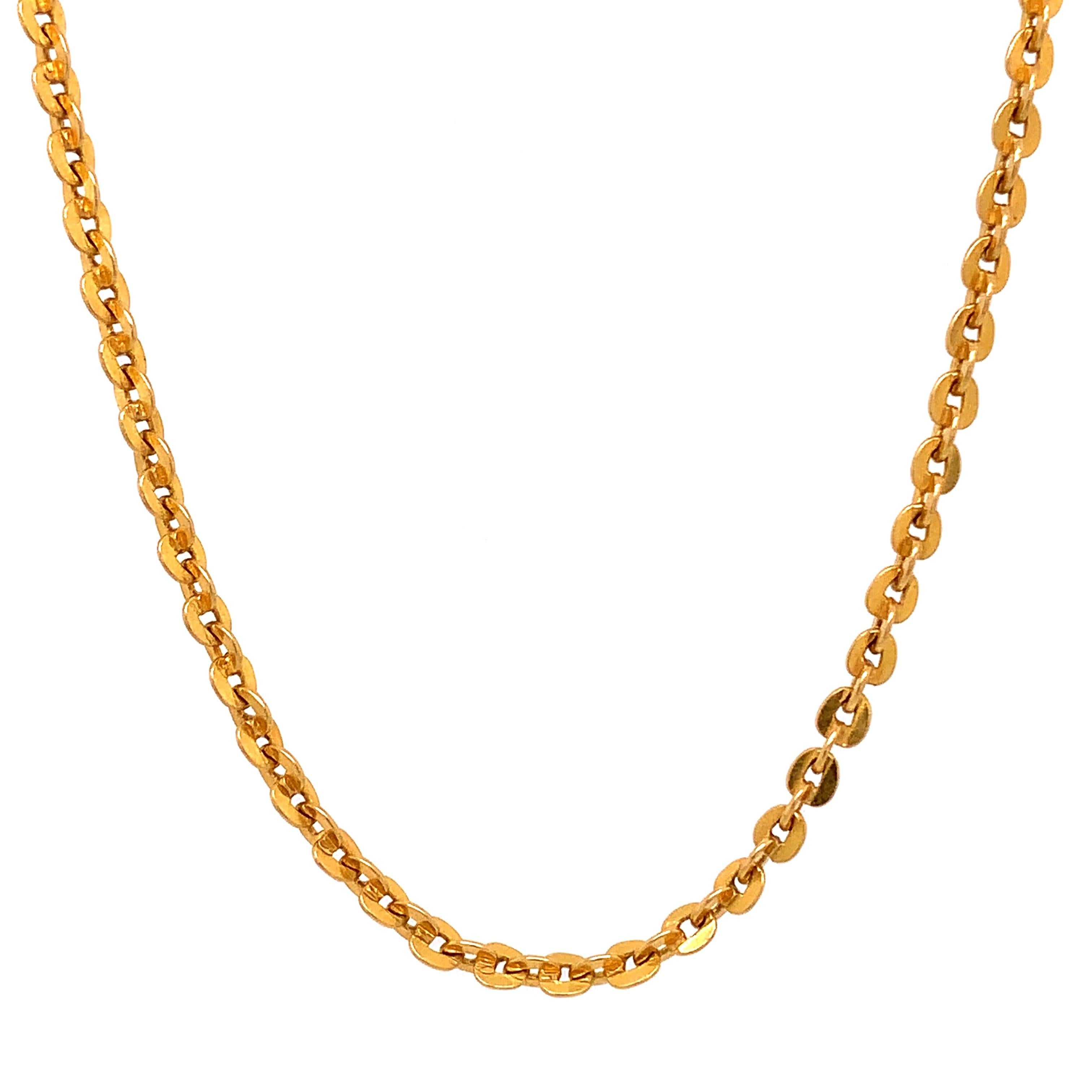 Collier à maillons cubains à ancre en or jaune 22 carats Neuf - En vente à London, GB