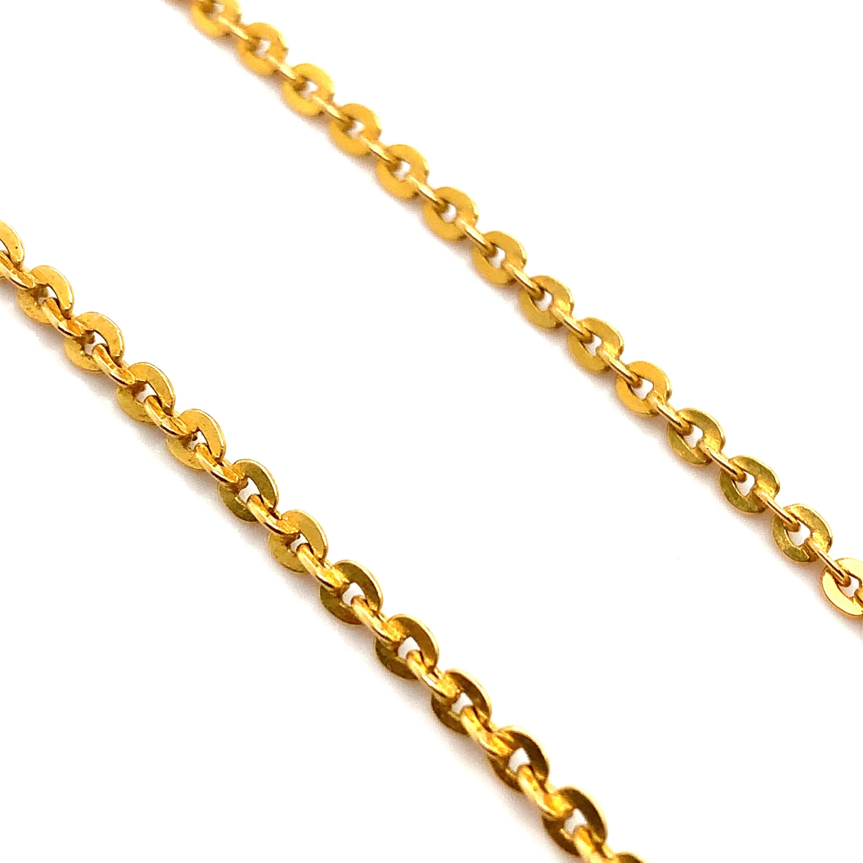 Collier à maillons cubains à ancre en or jaune 22 carats en vente 3