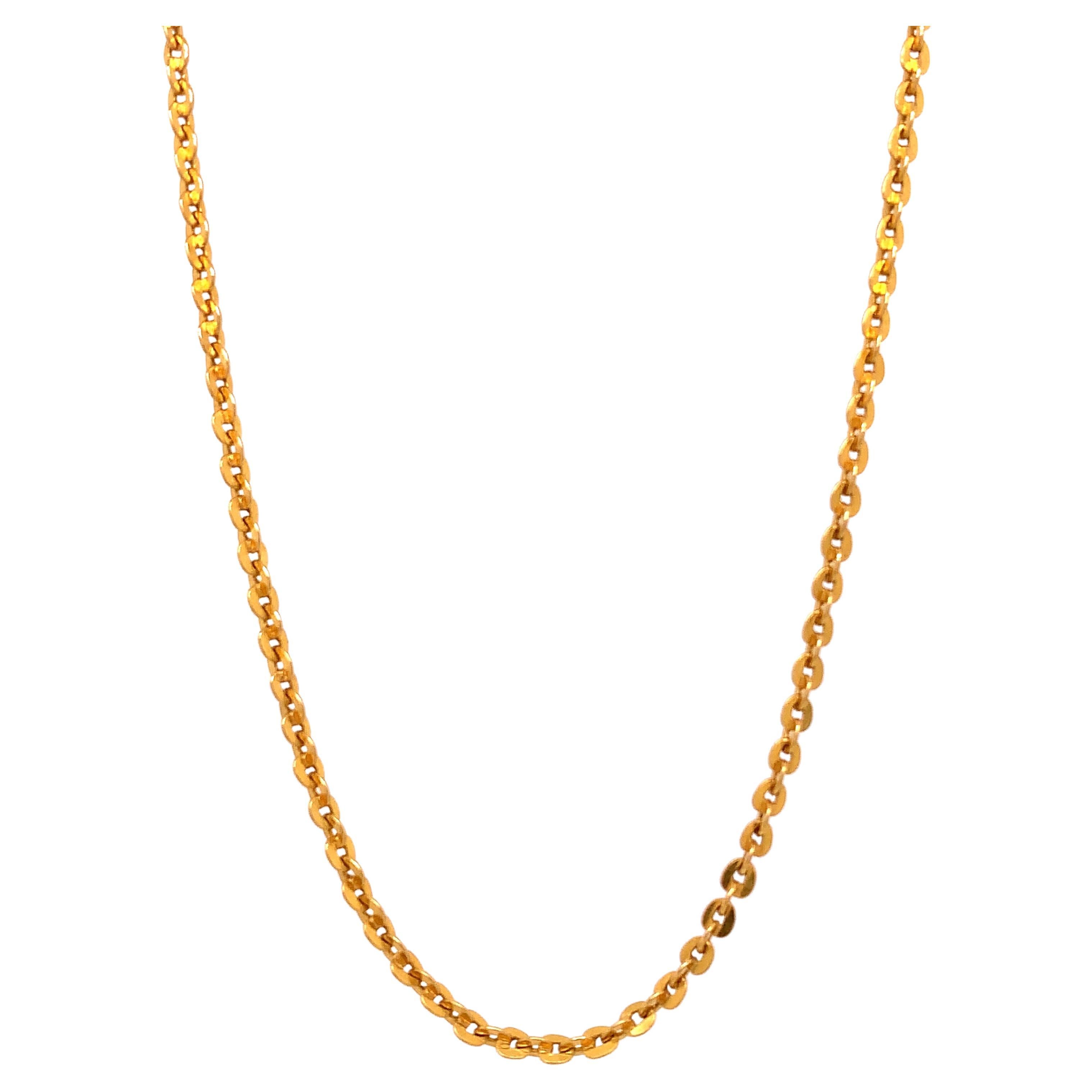 Collier à maillons cubains à ancre en or jaune 22 carats