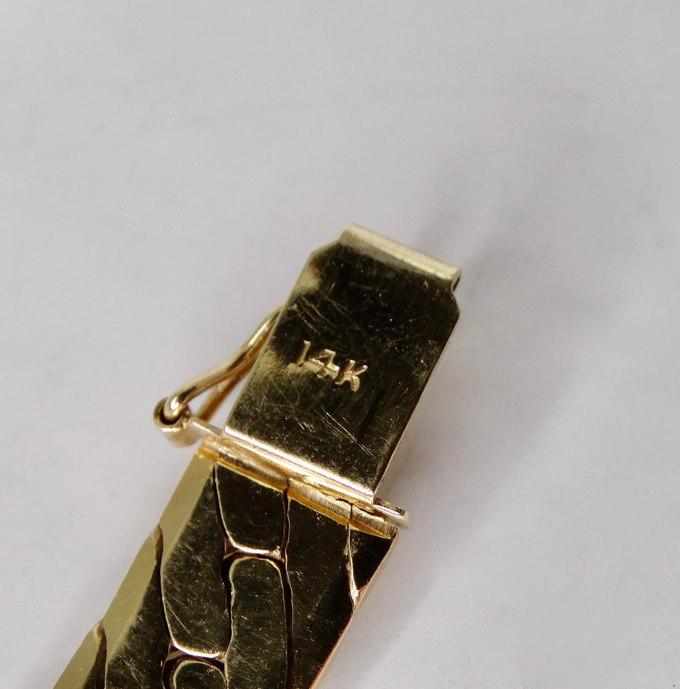 Taglio rotondo Collana Cuban Diamond in oro 14k A Link in vendita