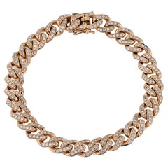 Cuban Diamond Rose Gold Link Bracelet