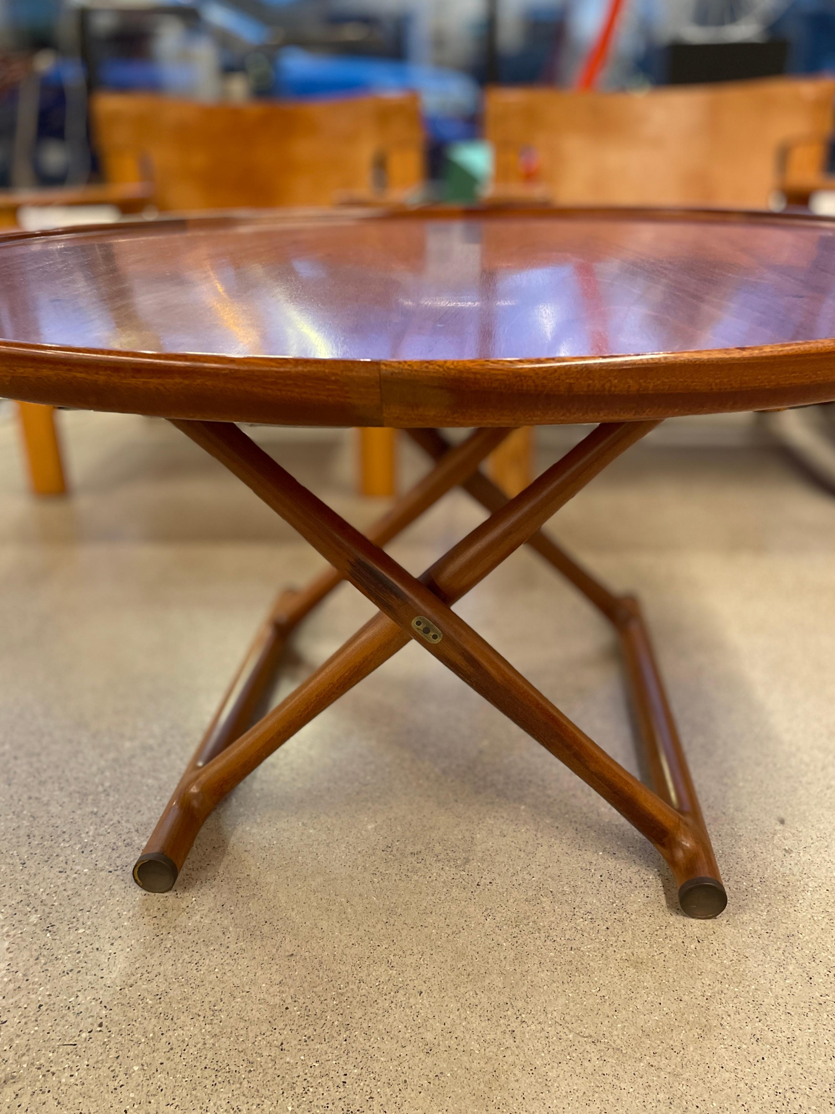 Mid-Century Modern Mogens Lassen large Cuban Mahogany Egyptian folding coffee table Denmark, 1940s For Sale