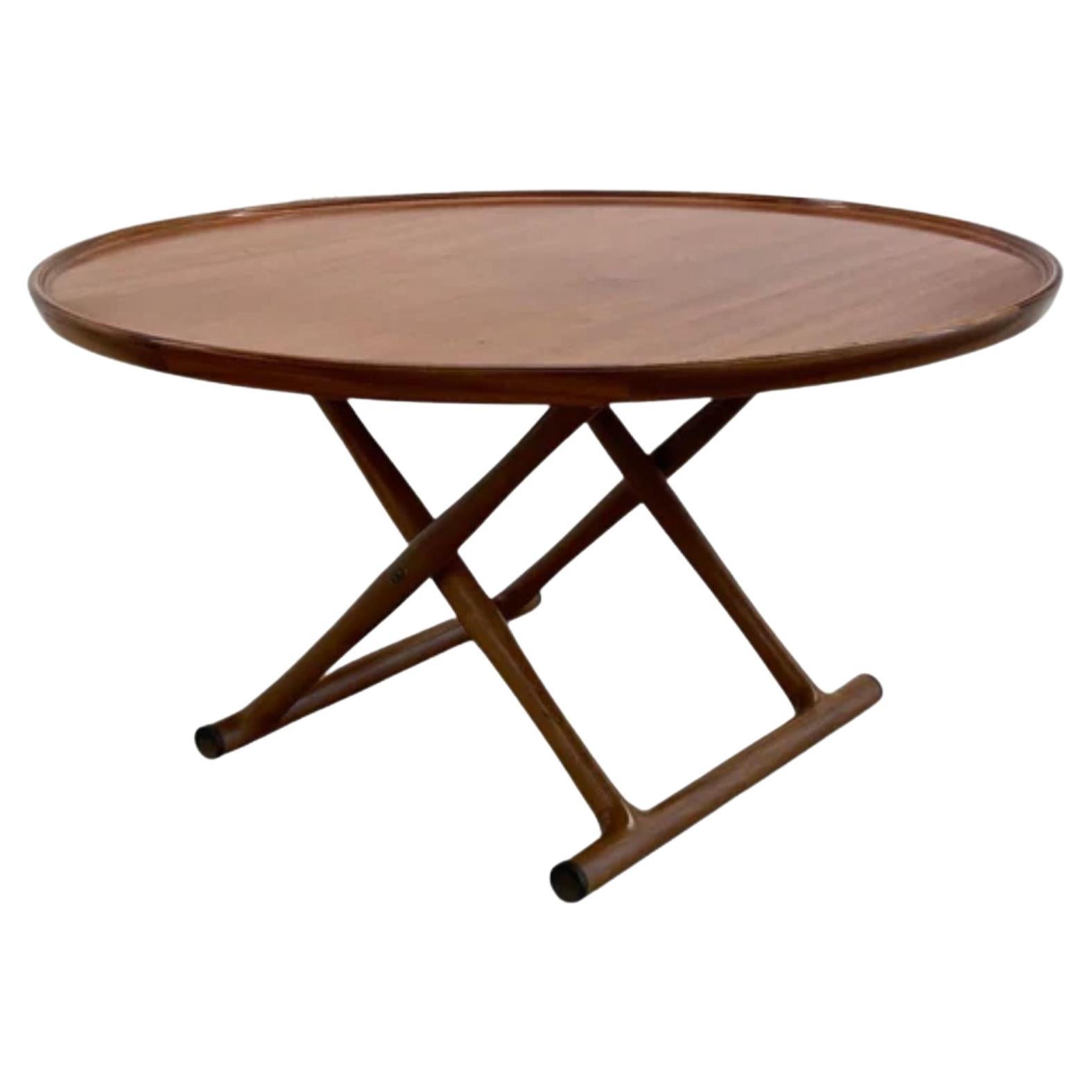 Mogens Lassen large Cuban Mahogany Egyptian folding coffee table Denmark, 1940s For Sale