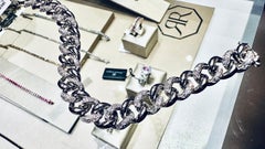 Cuban Elegance: Bracelet in White Gold and Diamonds ct 2.54- The Italian Luxury
