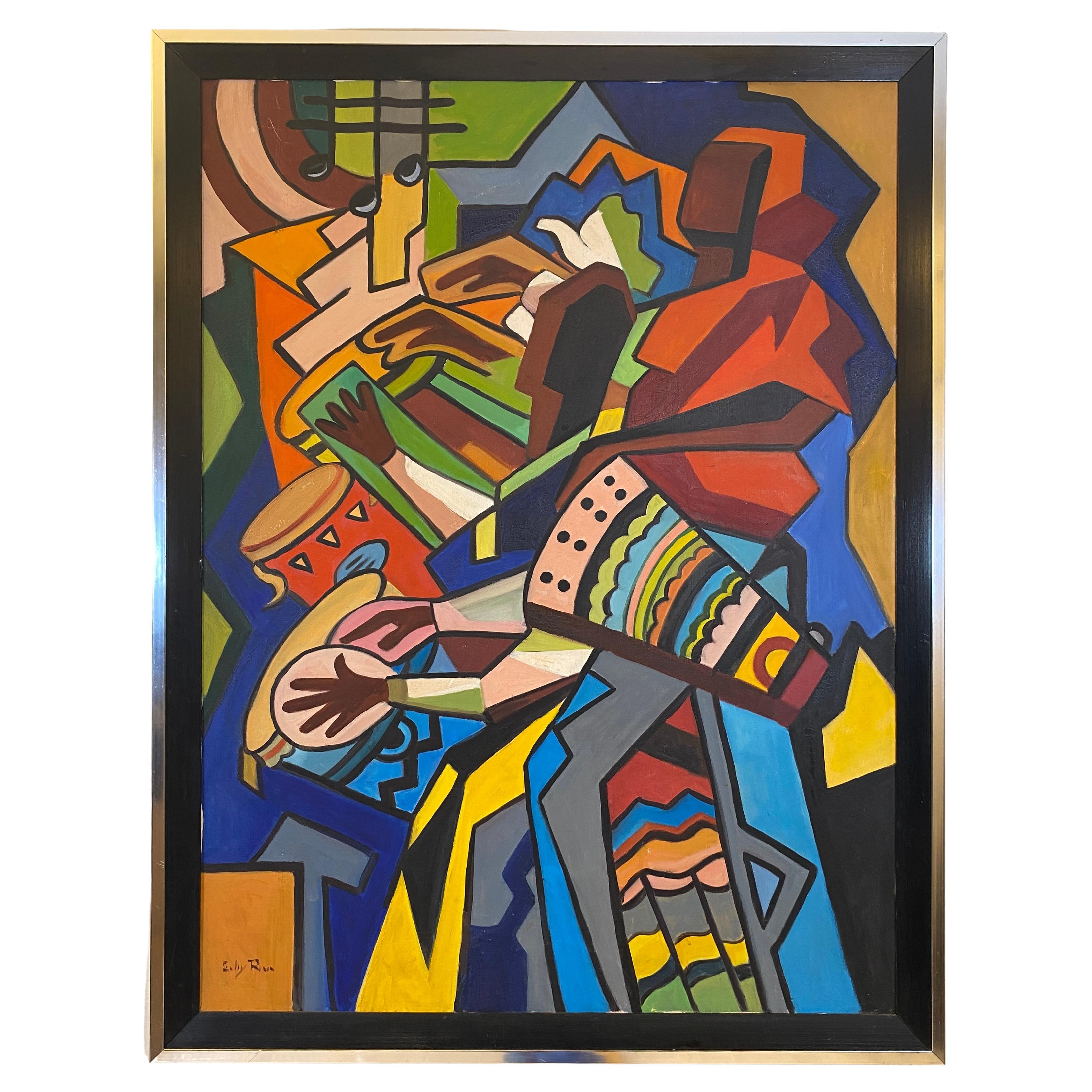 Rythme cubiste d
inspiration cubaine par Gabis à la manière de Wifredo Lam en vente