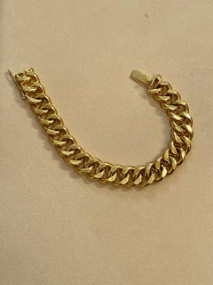 Cuban Link 22.5 Karat Yellow Gold Link Bracelet, Unisex