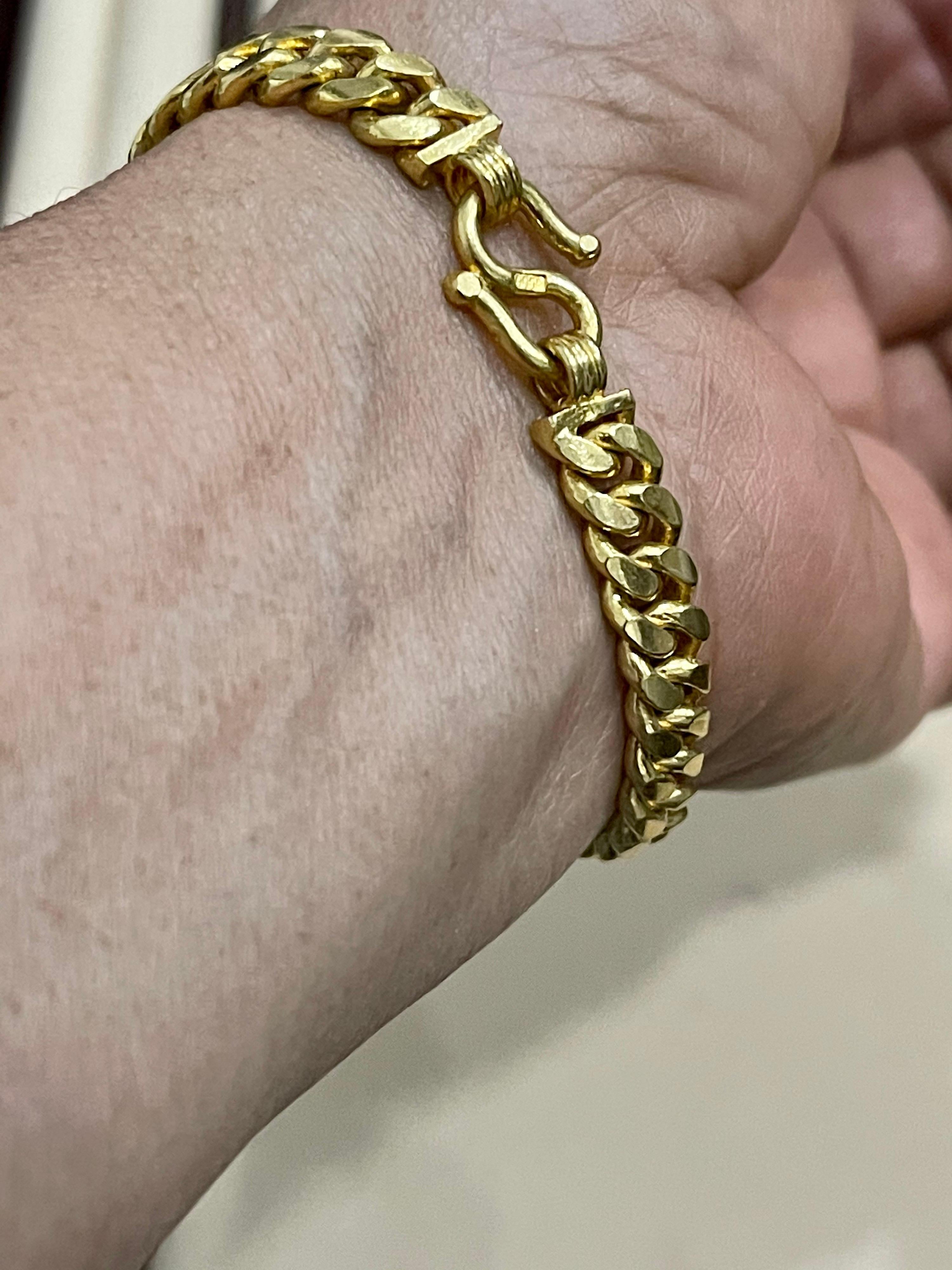 Cuban Link 24 Karat Pure Yellow Gold Bracelet, 37.5 Gm, Unisex 4