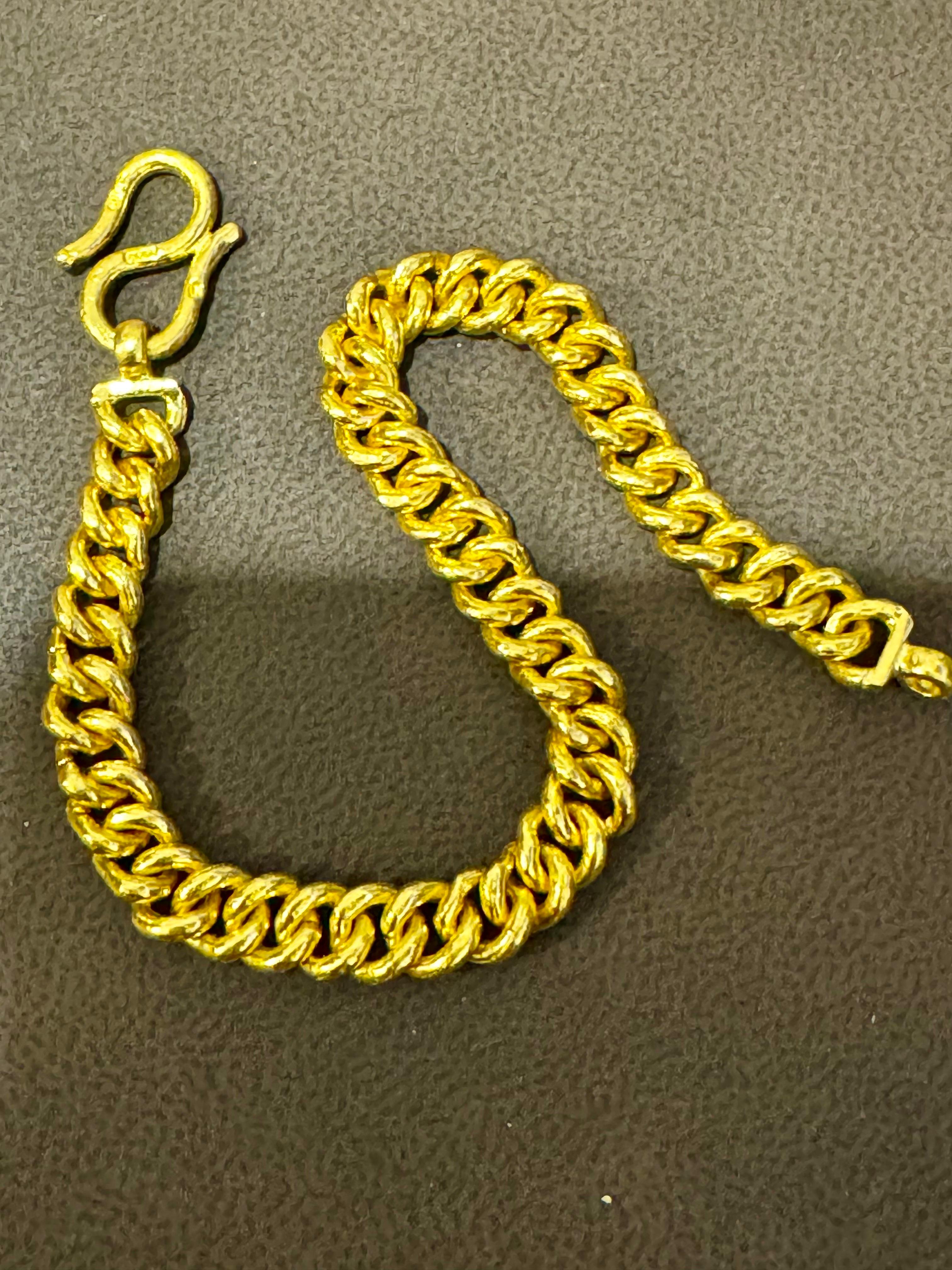 Cuban Link 24 Karat reines Gelbgold Massives Armband, Solid, 46,8 Gm, Unisex , 8 INCH im Angebot 2