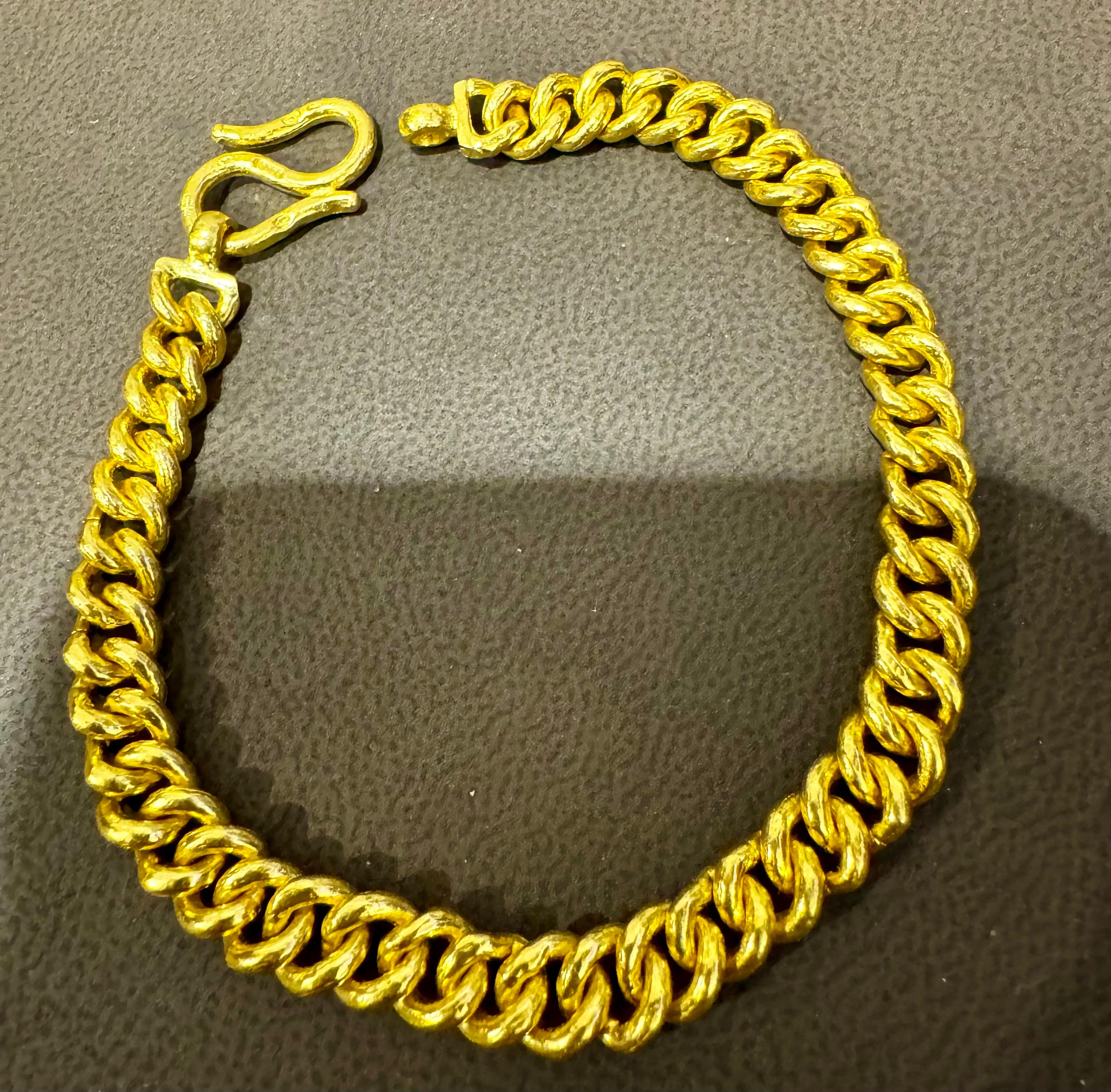 Cuban Link 24 Karat reines Gelbgold Massives Armband, Solid, 46,8 Gm, Unisex , 8 INCH im Angebot 4