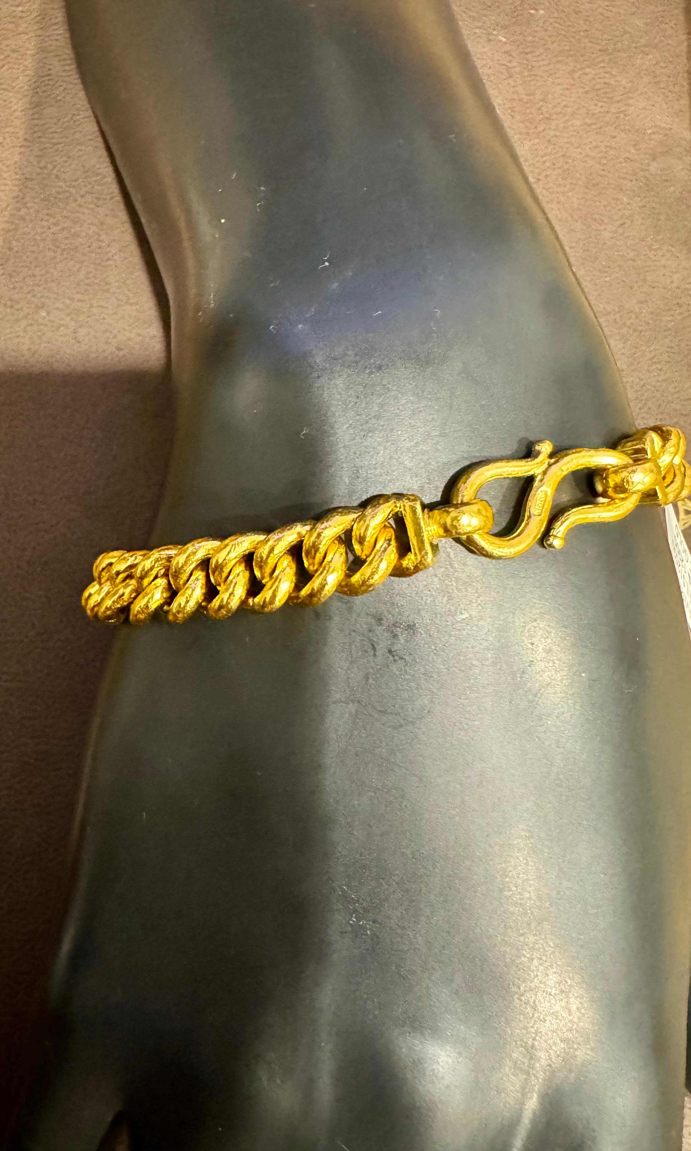 Bracelet à maillons cubains en or jaune pur 24 carats, 65 g, unisexe, 8 INCH en vente 6