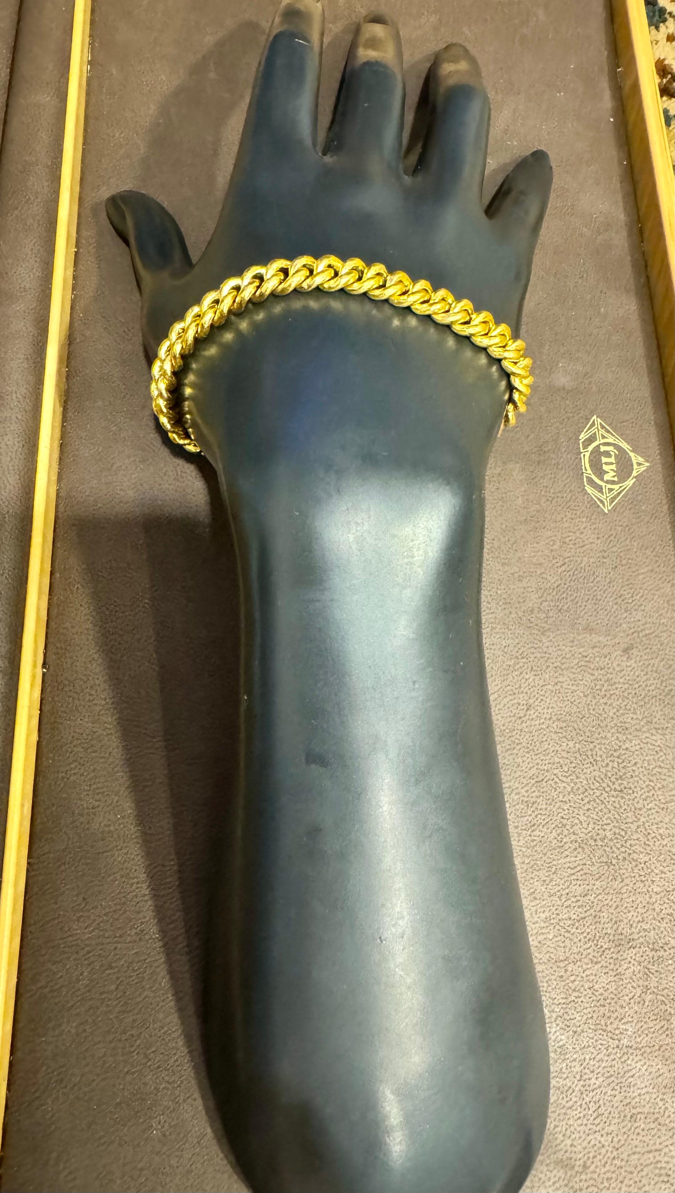 Bracelet à maillons cubains en or jaune pur 24 carats, 65 g, unisexe, 8 INCH en vente 7