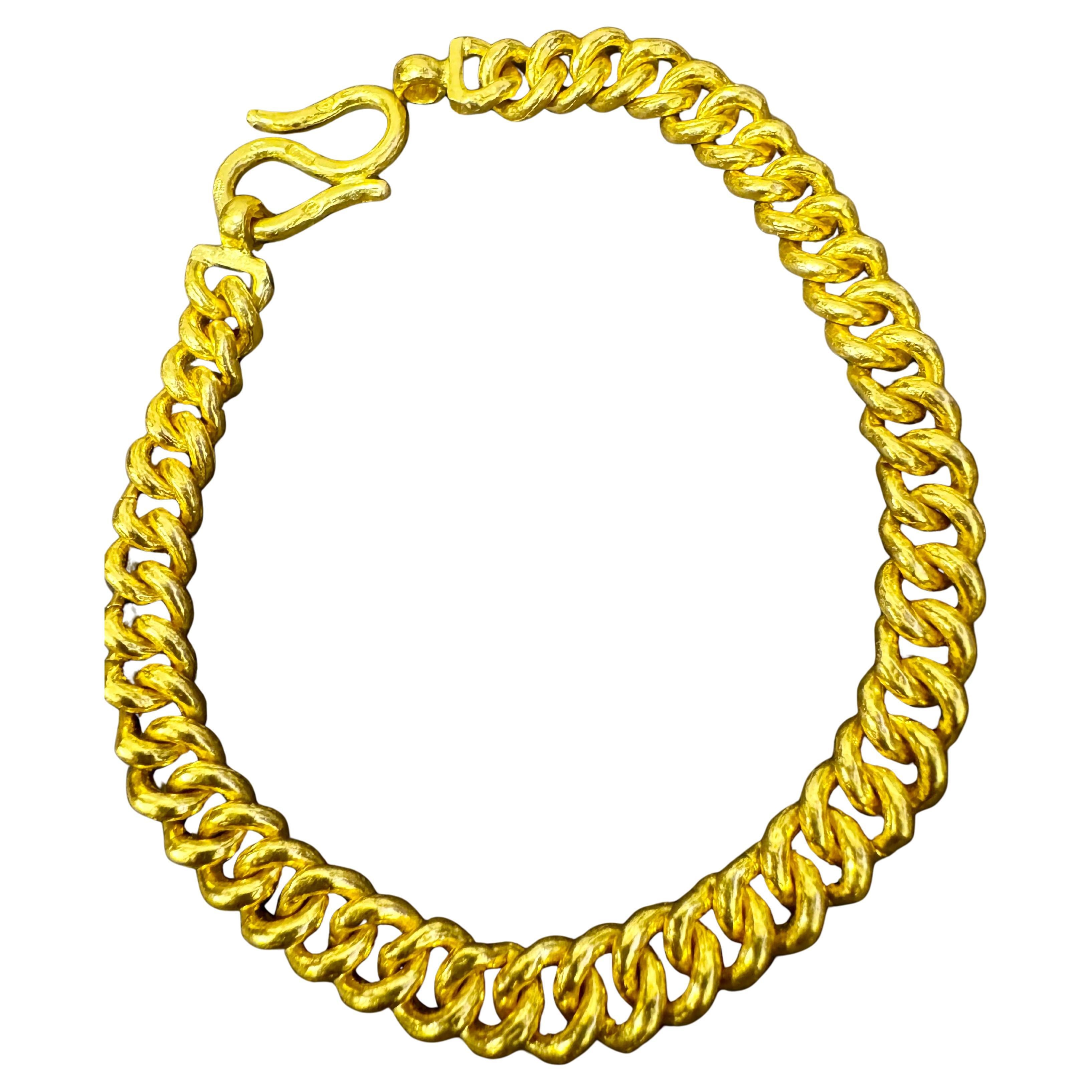 Fait à la main 24 Karat  Bracelet à maillons en or jaune pur, 65 g, longueur 8 pouces
Bracelet de 8 pouces de long
Un bracelet en or pur très rare. 
Le poids du bracelet est de 65  Grammes . Plus de 2 oz d'or pur
Estampillé 9999
Fermoir à crochet en