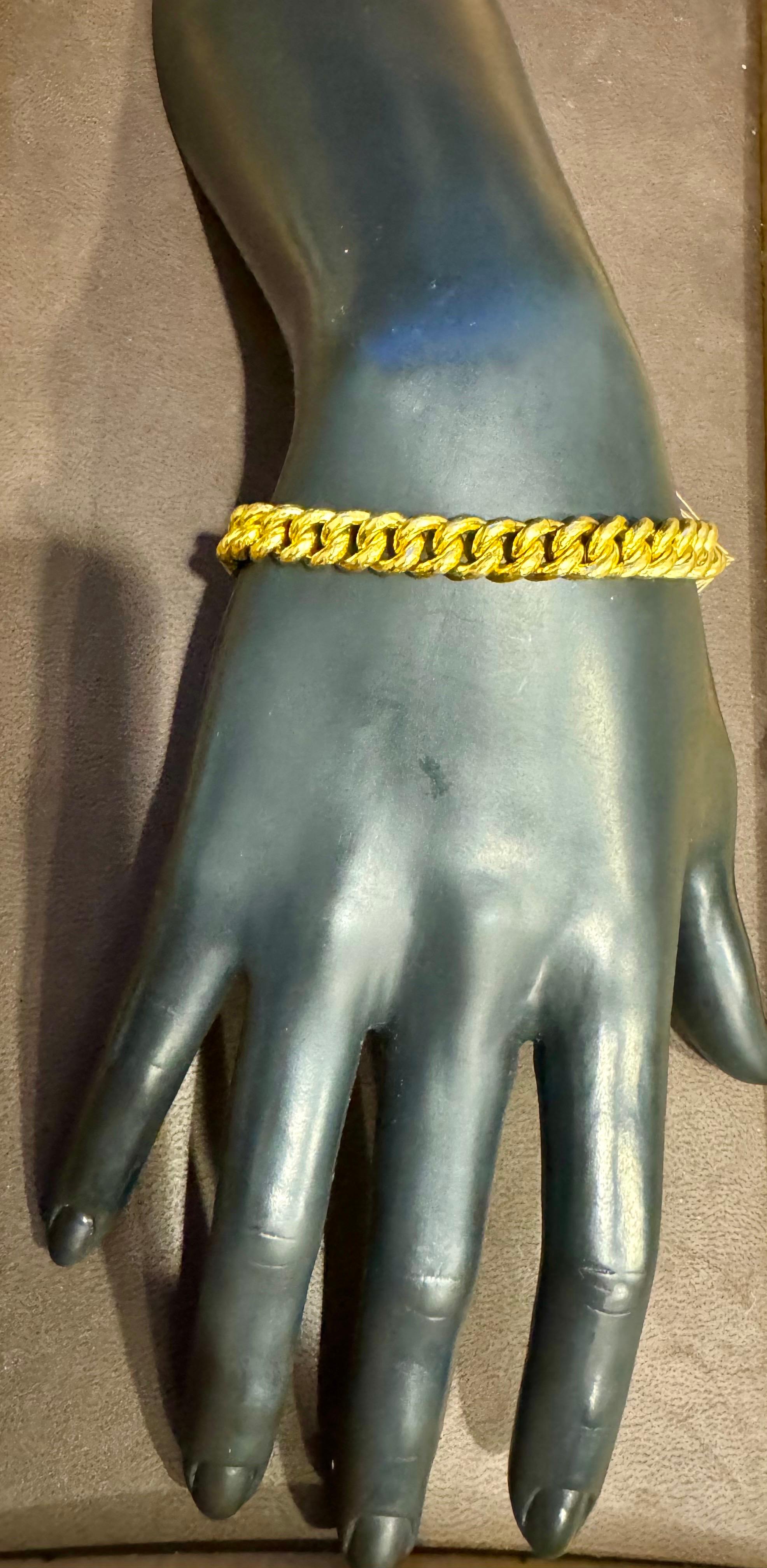 Bracelet à maillons cubains en or jaune pur 24 carats, 65 g, unisexe, 8 INCH en vente 5