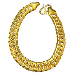 Cuban-Link-Armband aus massivem 24-Karat-Gelbgold, 73 g, Unisex, 8 Zoll