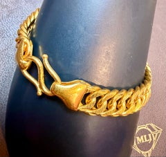 Cuban Link 24 Karat Pure Yellow Gold Solid Bracelet, 73 Gm, Unisex , 8 INCH
