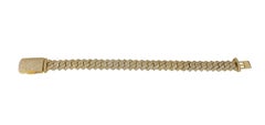 Cuban Link Bracelet in 10k Yellow Gold with Diamonds
