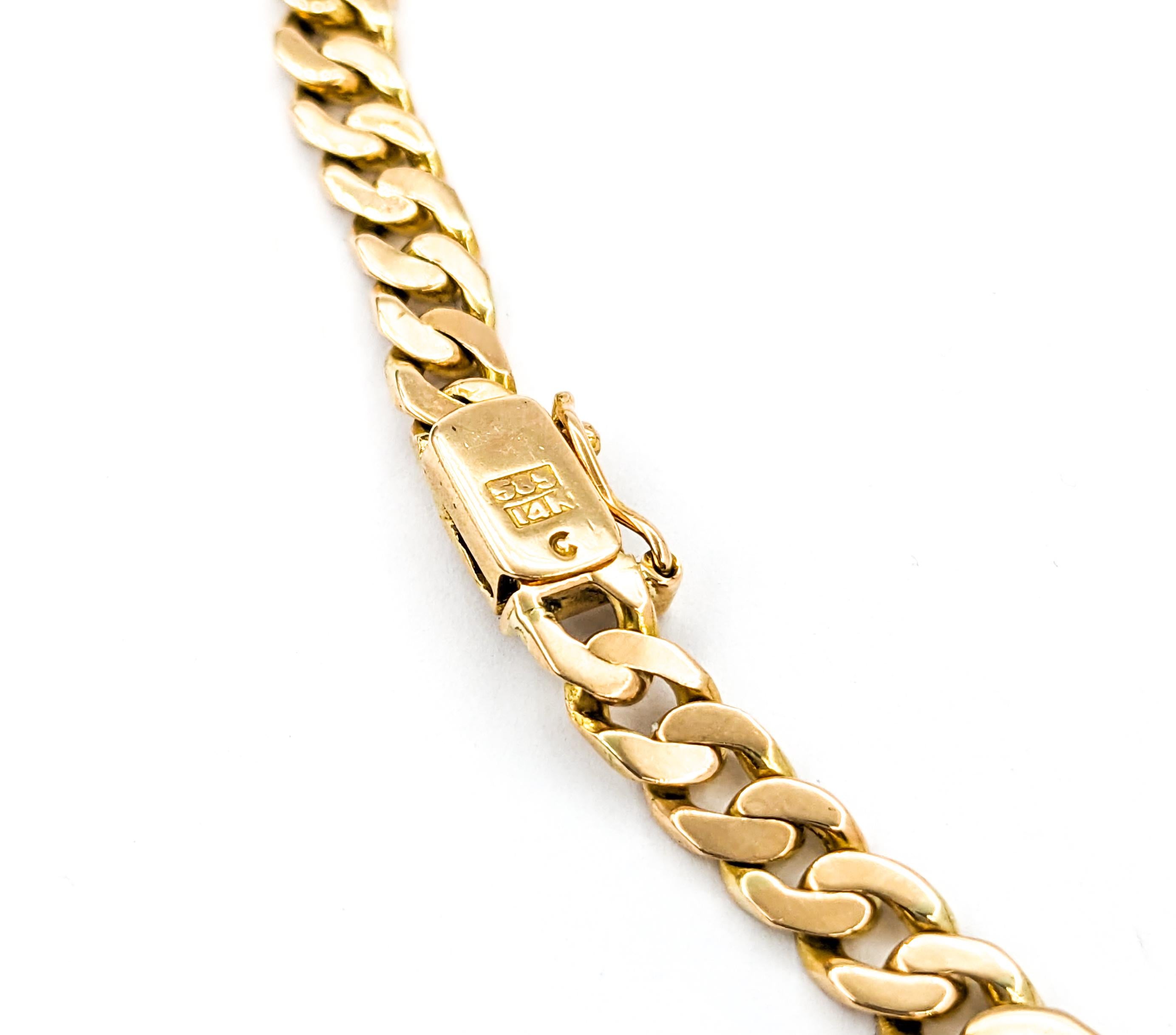 Bracelet à maillons cubains avec diamants en or jaune Excellent état - En vente à Bloomington, MN