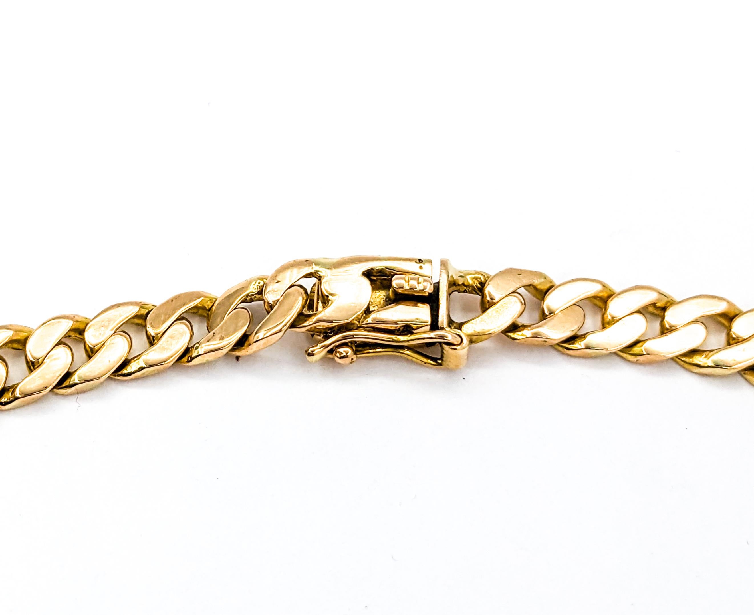 Bracelet à maillons cubains avec diamants en or jaune en vente 1