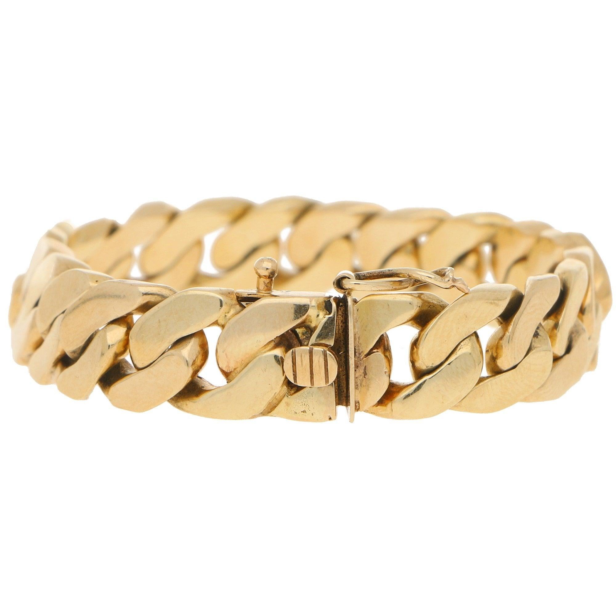 Cuban Link Chain Bracelet in Yellow Gold 2