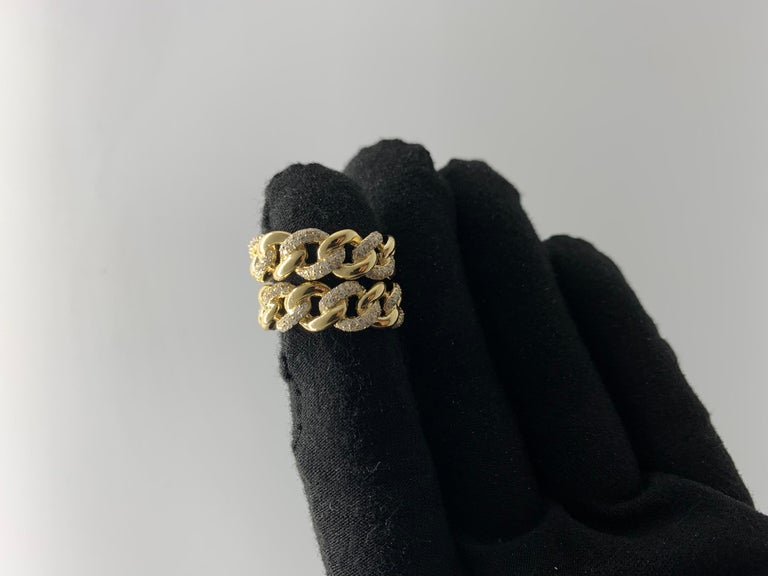 E2100 CZ Cuban Link Gold Earrings main image 1