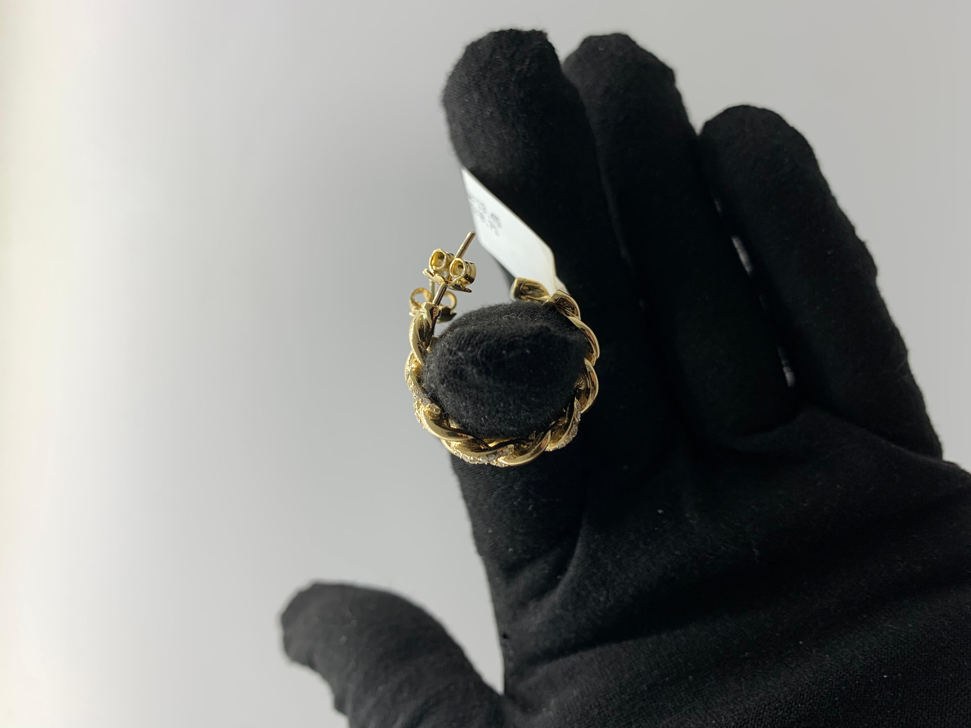 gold cuban link hoop earrings