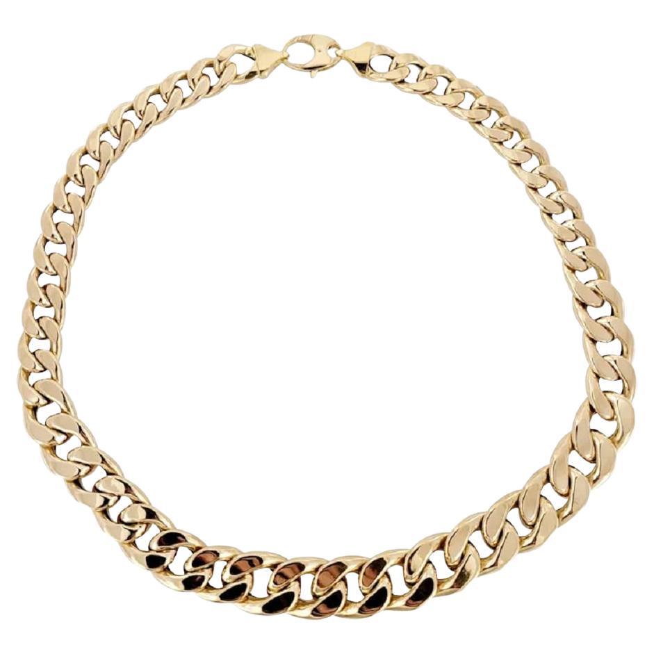 Cuban Link Chain Set in 14K Yellow Gold